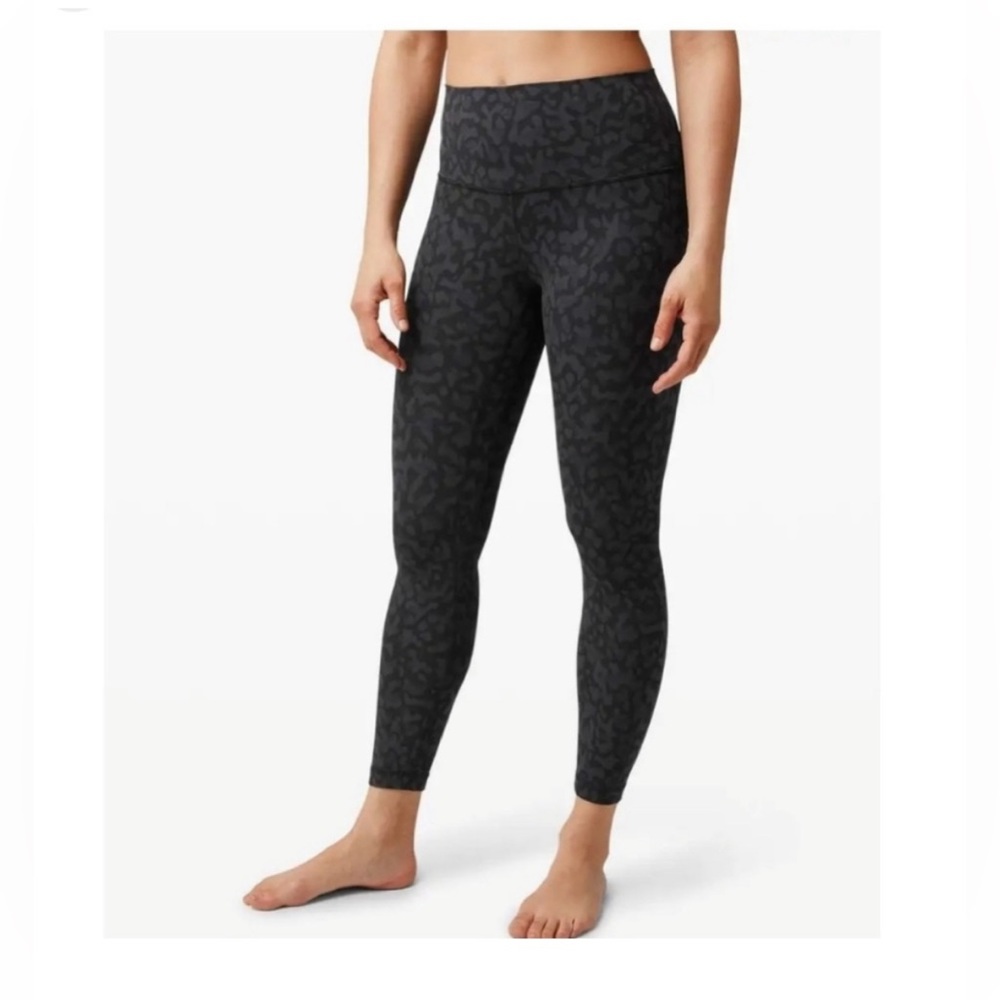 Lululemon black leggings leopard 28